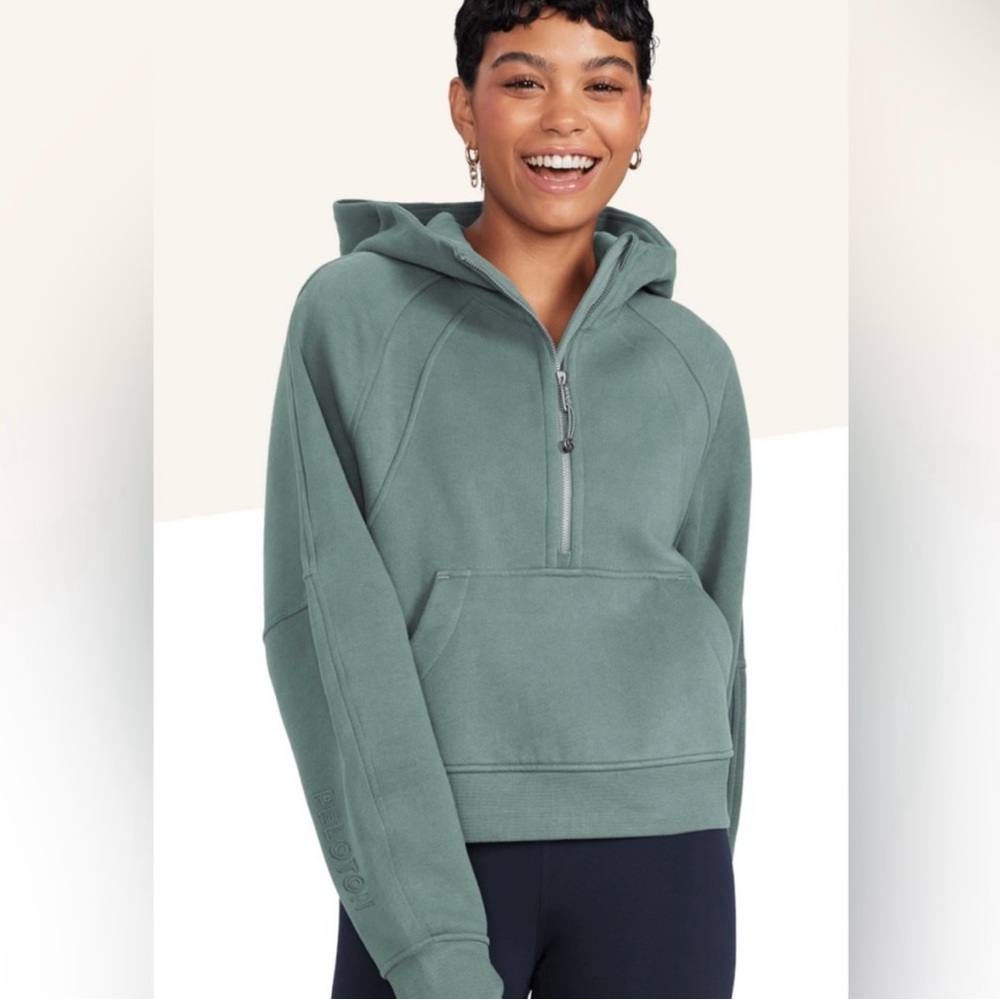 Green Half-Zip scuba Hoodie